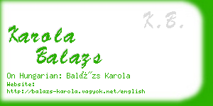 karola balazs business card